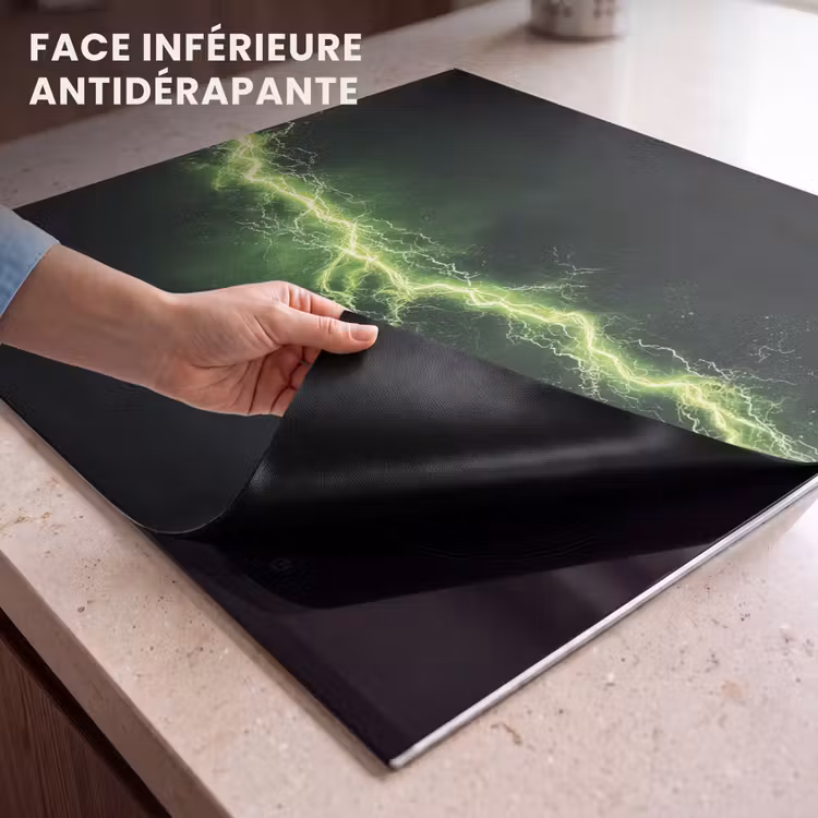 Protection plaque induction - Jeu - Électricité - Ligne - Étincelles - Vert — 7