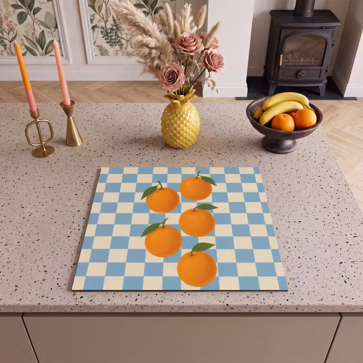 Protection plaque induction - Oranges - Feuilles - Bloqué - Bleu — 3
