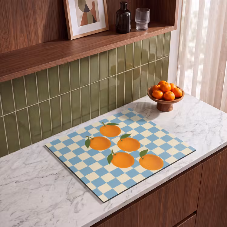 Protection plaque induction - Oranges - Feuilles - Bloqué - Bleu — 4