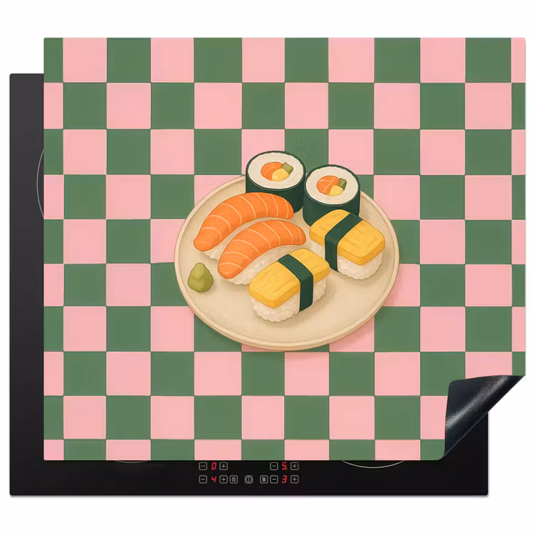 Protection plaque induction - Sushi - Assiette - Bloquée - Verte — 1