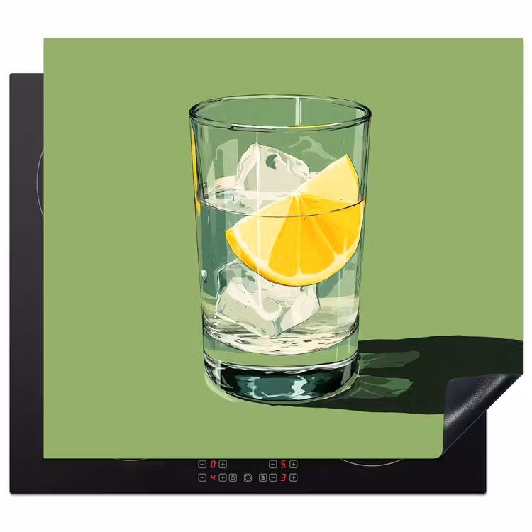 Protection plaque induction - Verre - Citron - Glaçons - Vert — 1