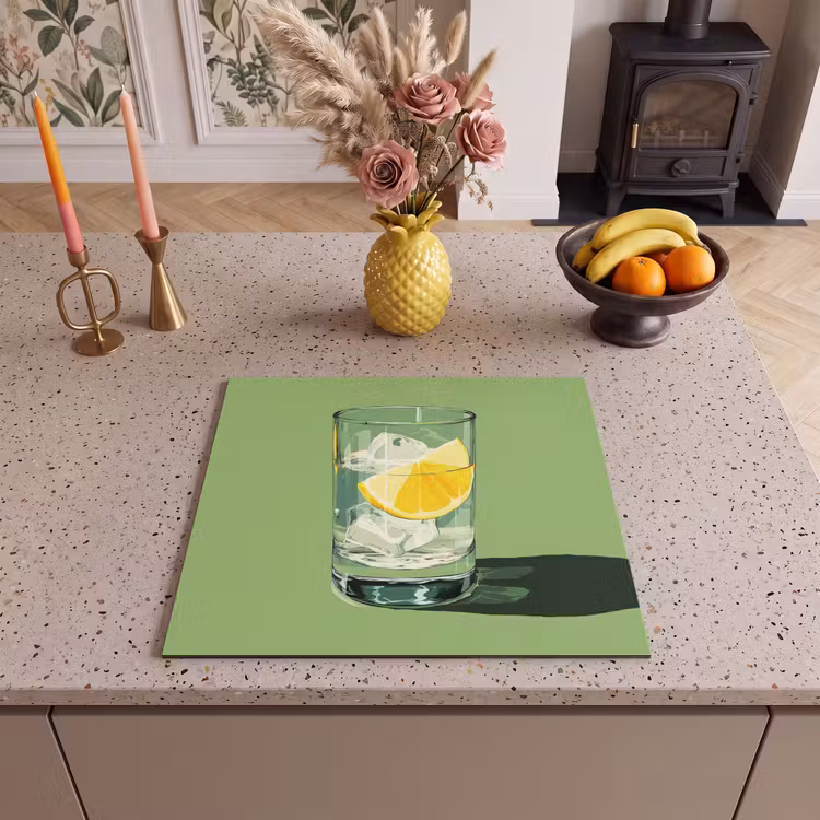Protection plaque induction - Verre - Citron - Glaçons - Vert — 3
