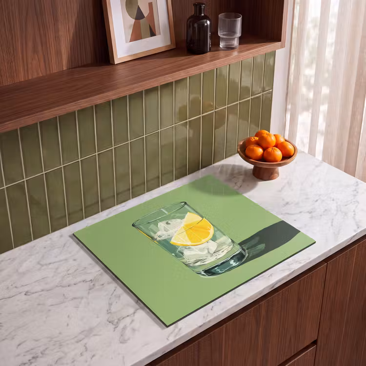 Protection plaque induction - Verre - Citron - Glaçons - Vert — 4