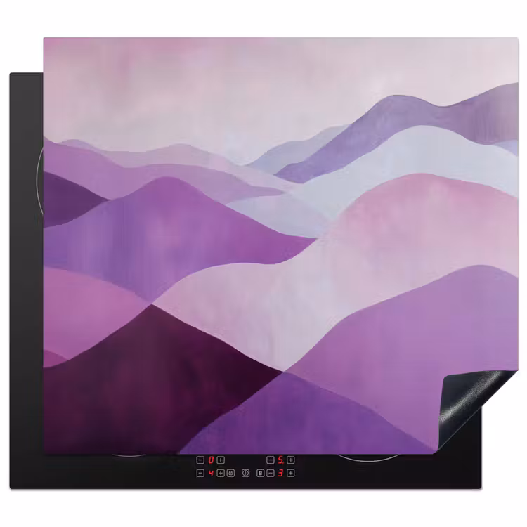 Protection plaque induction - Abstrait - Collines - Paysage - Violet — 1
