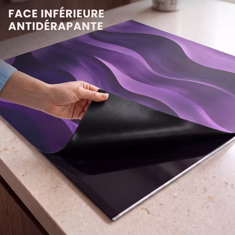 Protection plaque induction - Vagues - Abstrait - Violet — 7