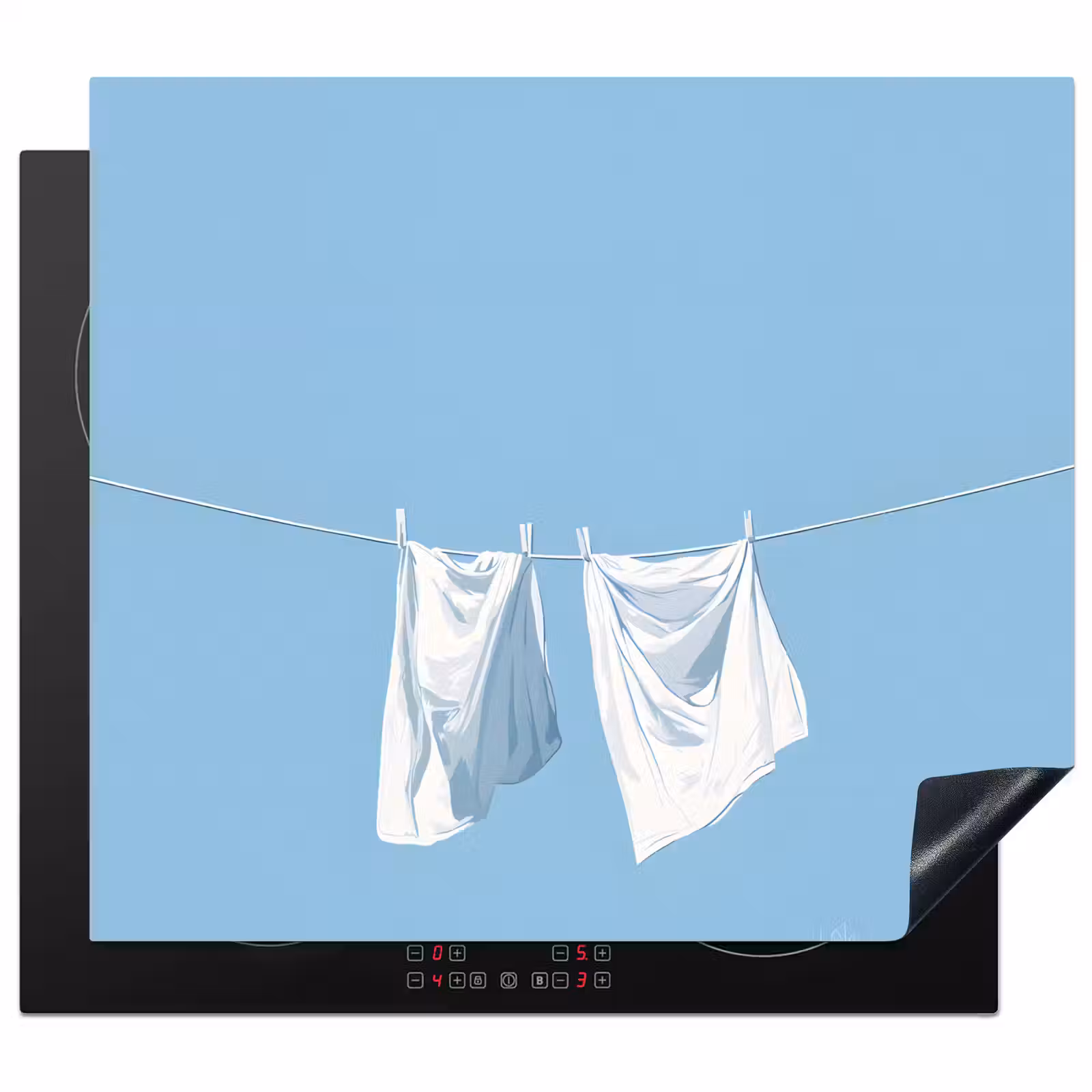 Protection plaque induction - Draps - Corde à linge - Bleu - Minimaliste — 1