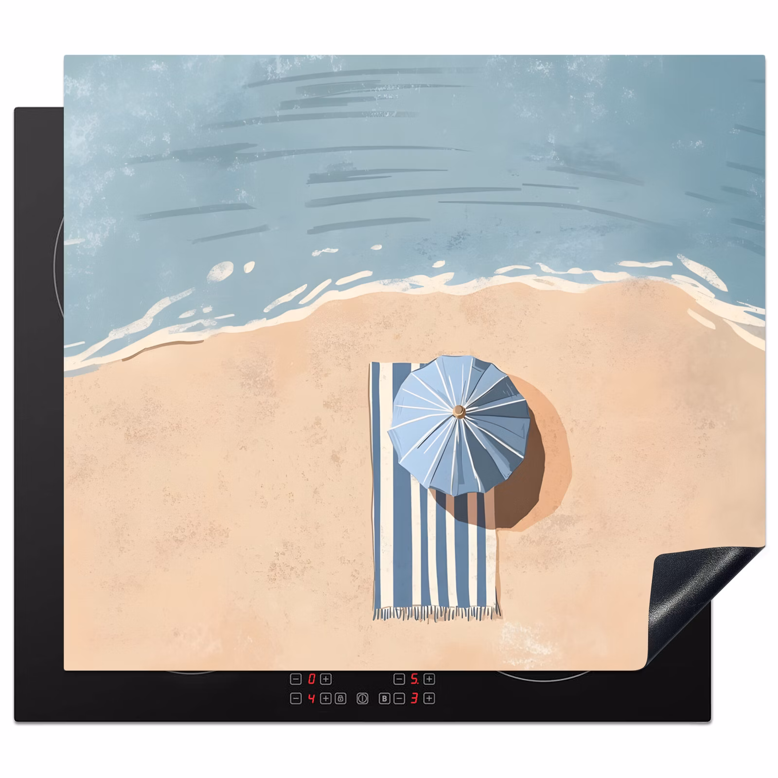 Protection plaque induction - Serviette de plage - Rayures - Parasol - Plage — 1