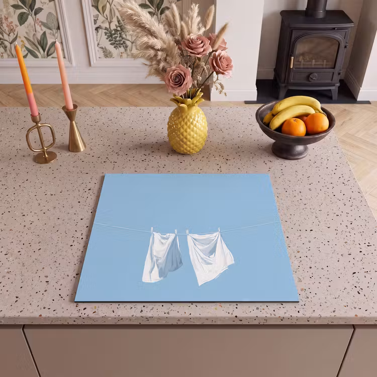 Protection plaque induction - Draps - Corde à linge - Bleu - Minimaliste — 3