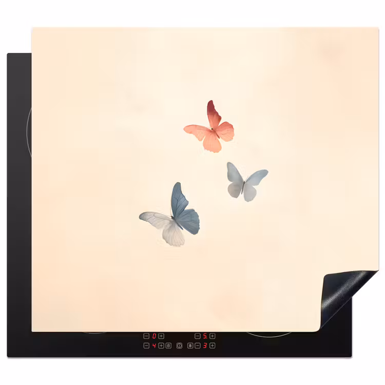 Protection plaque induction - Papillons - Minimaliste - Rose — 1