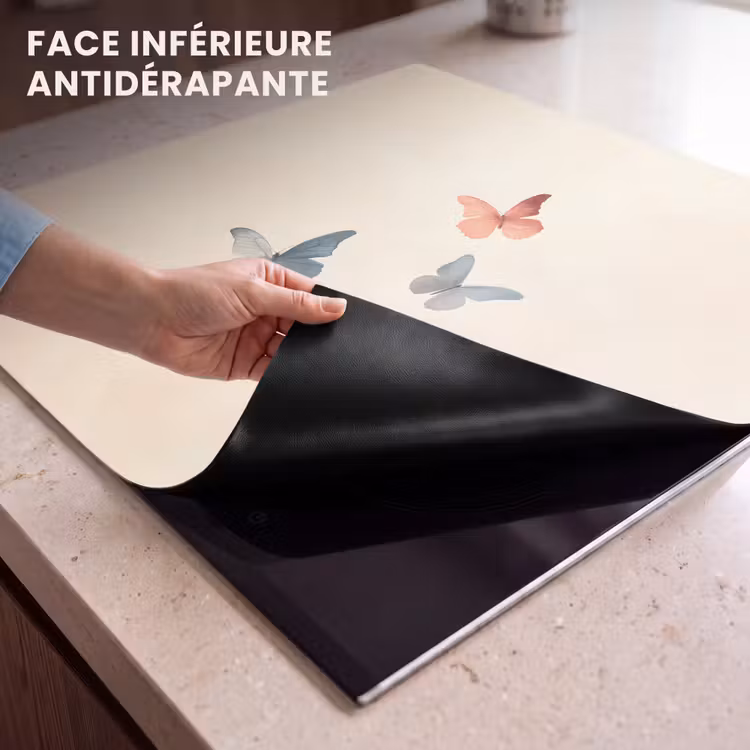 Protection plaque induction - Papillons - Minimaliste - Rose — 7