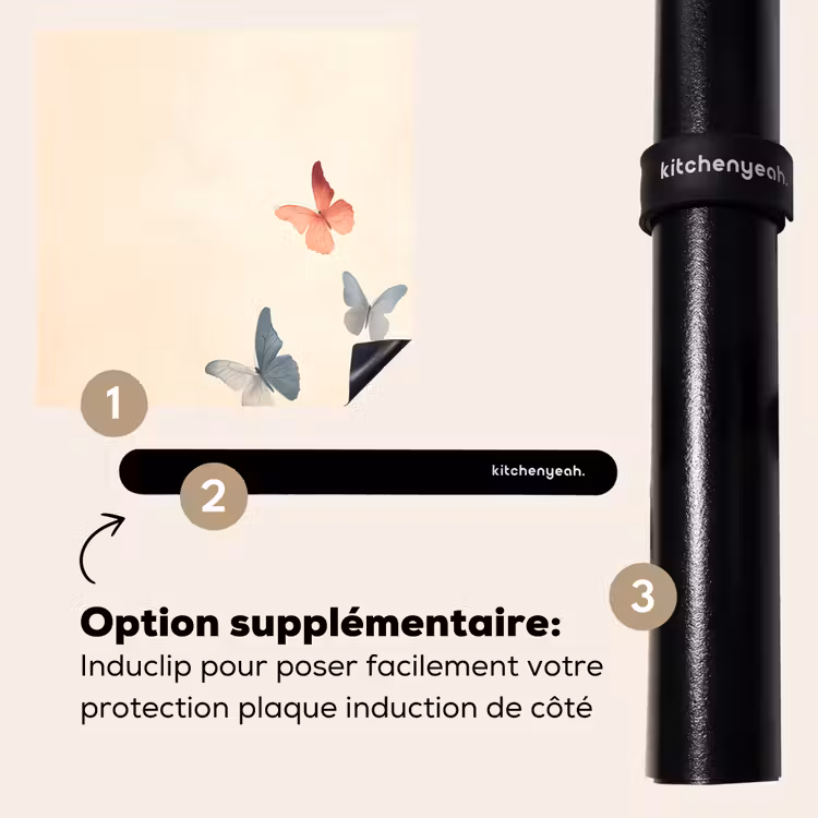 Protection plaque induction - Papillons - Minimaliste - Rose — 8