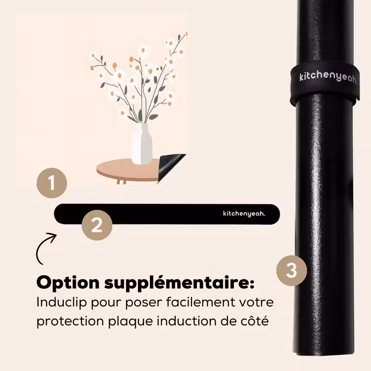 Protection plaque induction - Vase - Fleurs - Marguerites - Beige — 8