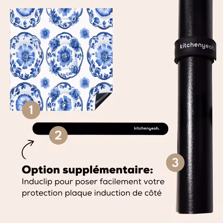 Protection plaque induction - Assiettes décoratives - Fleurs - Bleu — 8