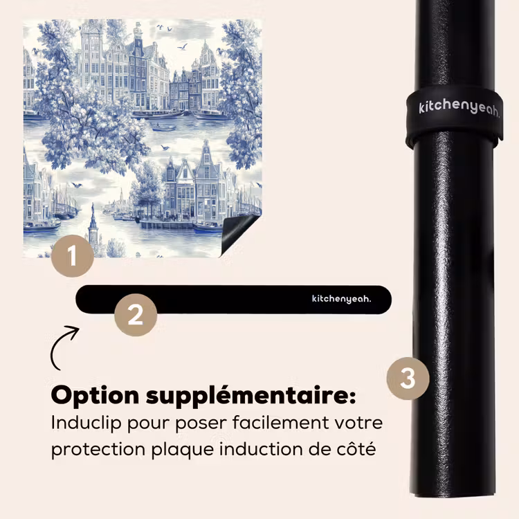 Protection plaque induction - Maisons - Arbres - Eau - Oiseaux - Bleu — 8