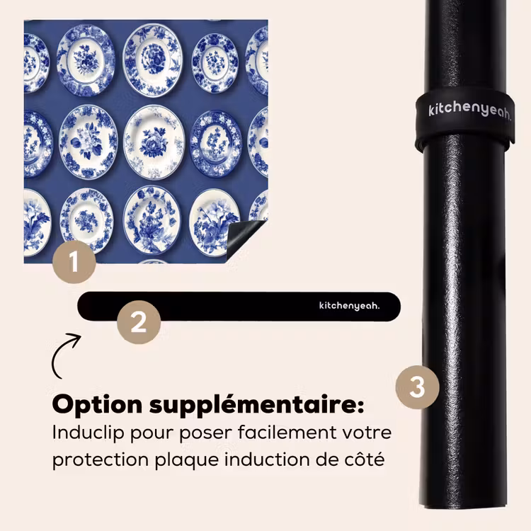 Protection plaque induction - Assiettes - Floral - Bleu — 8