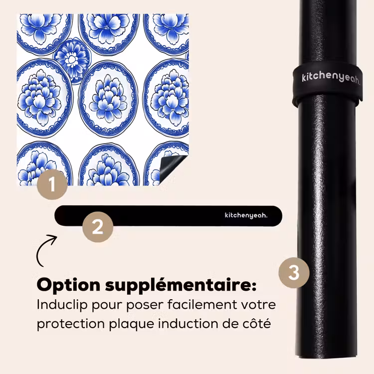 Protection plaque induction - Cercles - Fleurs - Bleu — 8