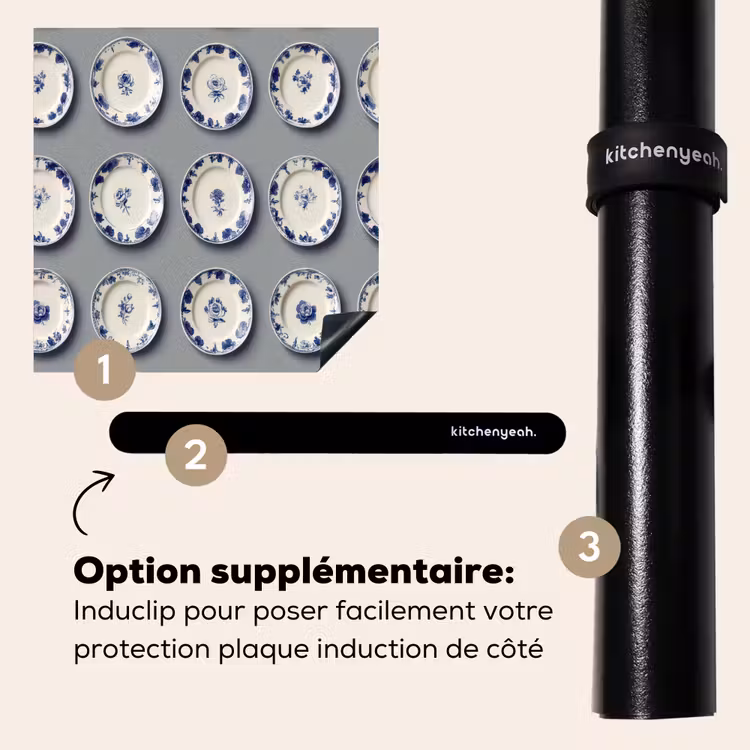 Protection plaque induction - Panneaux - Fleurs - Bleu - Blanc — 8