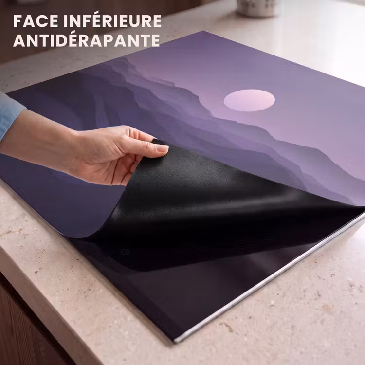 Protection plaque induction - Collines - Pourpre - Brouillard - Soleil — 7