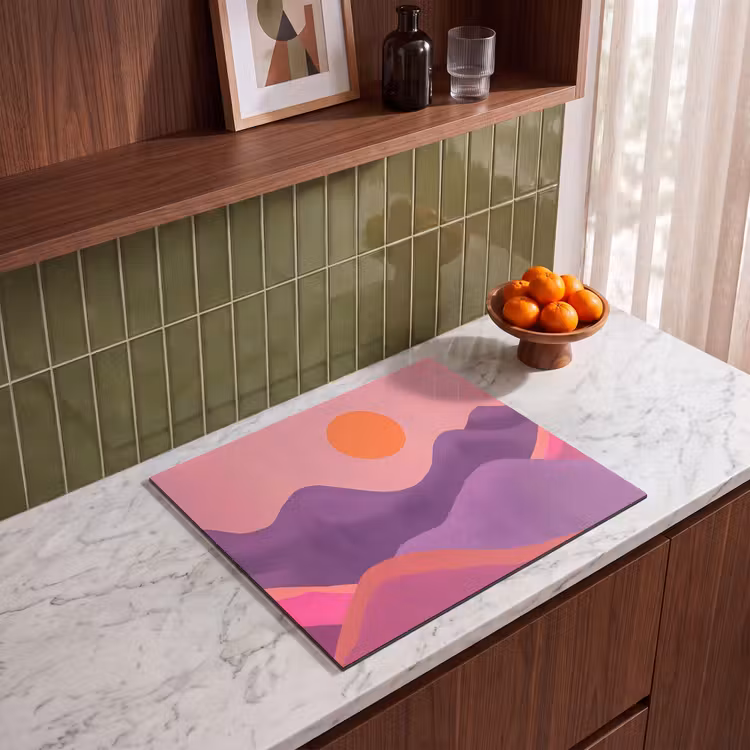 Protection plaque induction - Soleil - Collines - Violet - Abstrait — 4