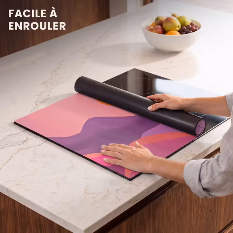 Protection plaque induction - Soleil - Collines - Violet - Abstrait — 6