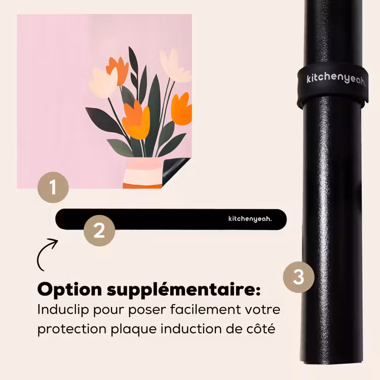 Protection plaque induction - Tulipes - Vase - Rayures - Violet — 8