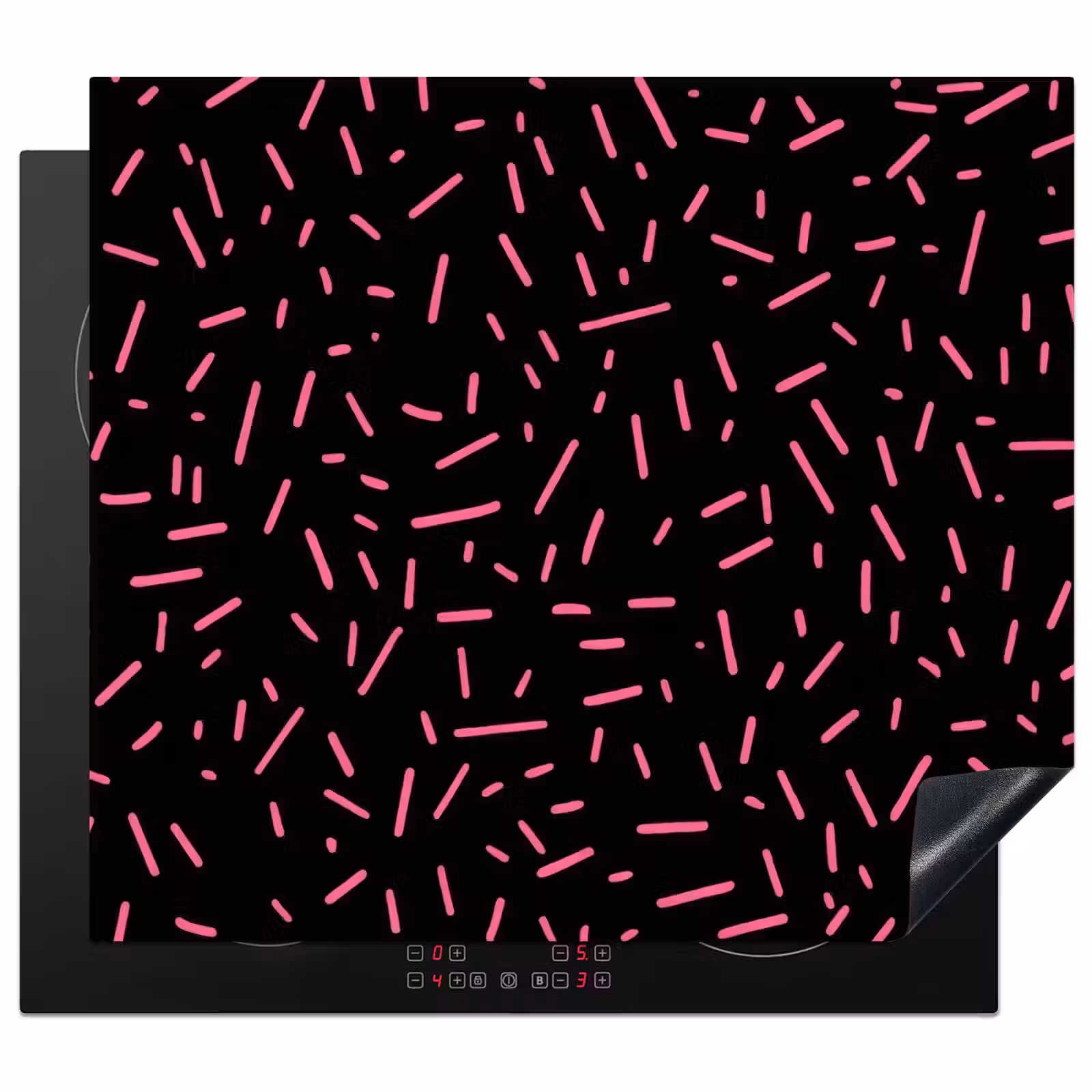 Protection plaque induction - Jeux - Rayures - Rose - Abstrait — 1