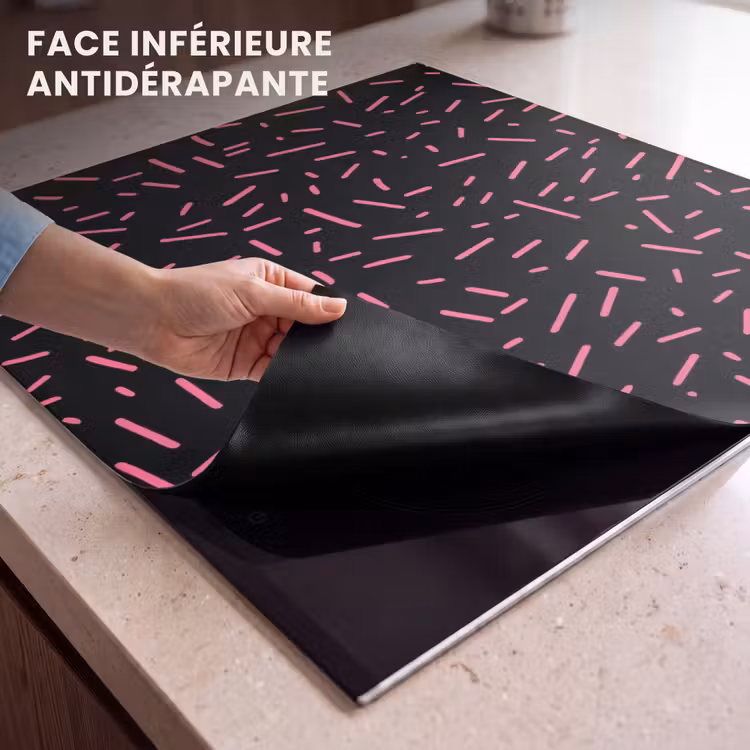 Protection plaque induction - Jeux - Rayures - Rose - Abstrait — 7