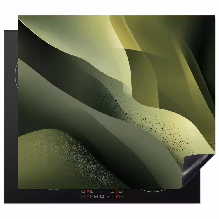 Protection plaque induction - Jeu - Vagues - Abstrait - Collines - Vert — 1