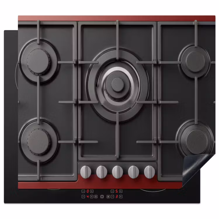 Protection plaque induction - Cuisinière - Brûleur à gaz - Rouge — 1