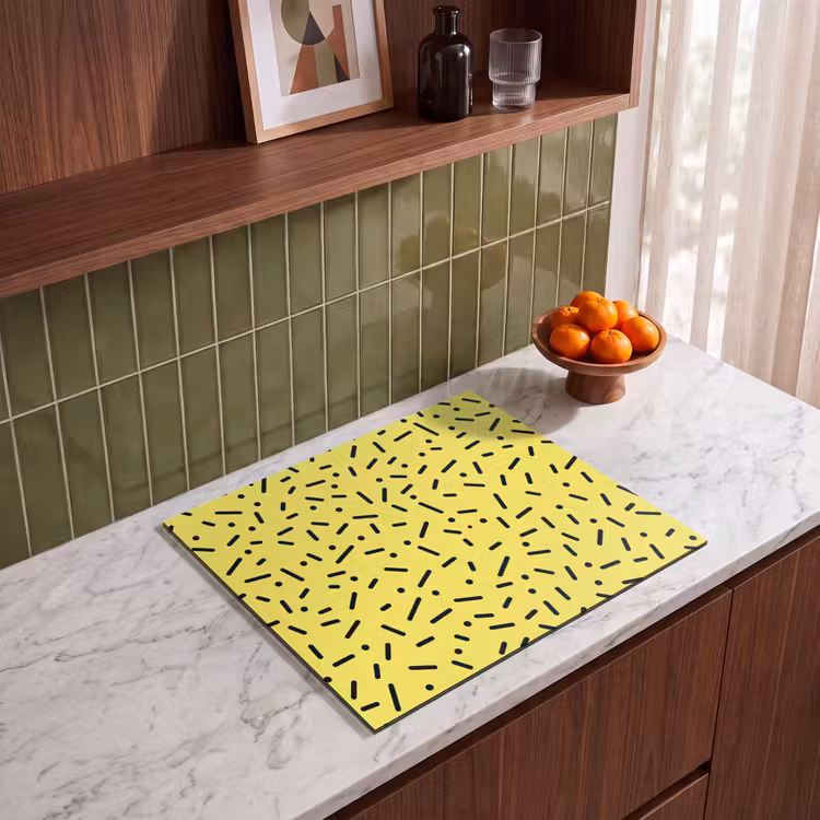 Protection plaque induction - Jeux - Points - Rayures - Jaune — 4