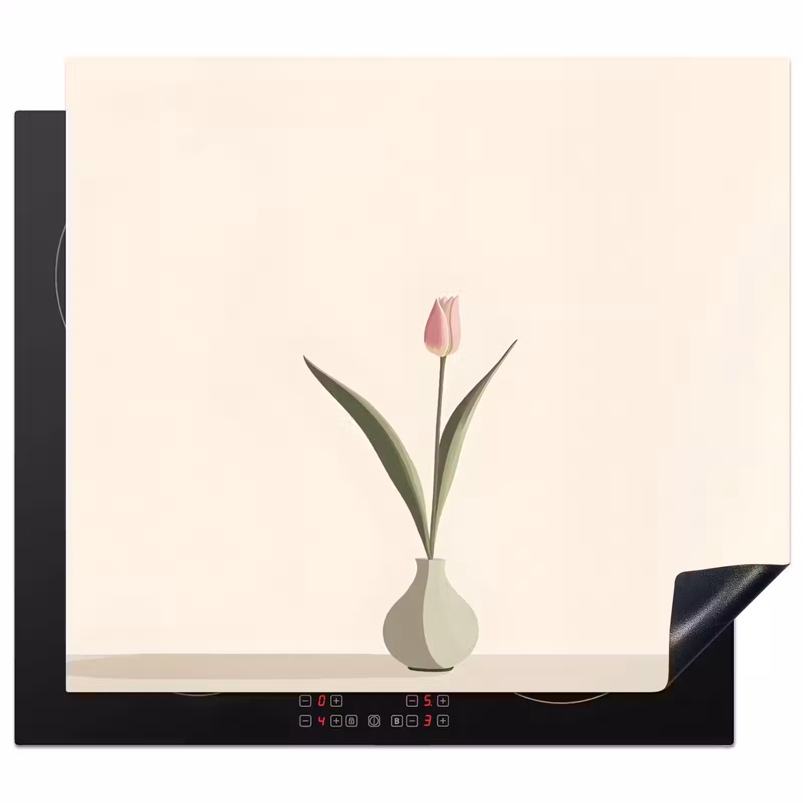 Protection plaque induction - Tulipe - Vase - Beige — 1