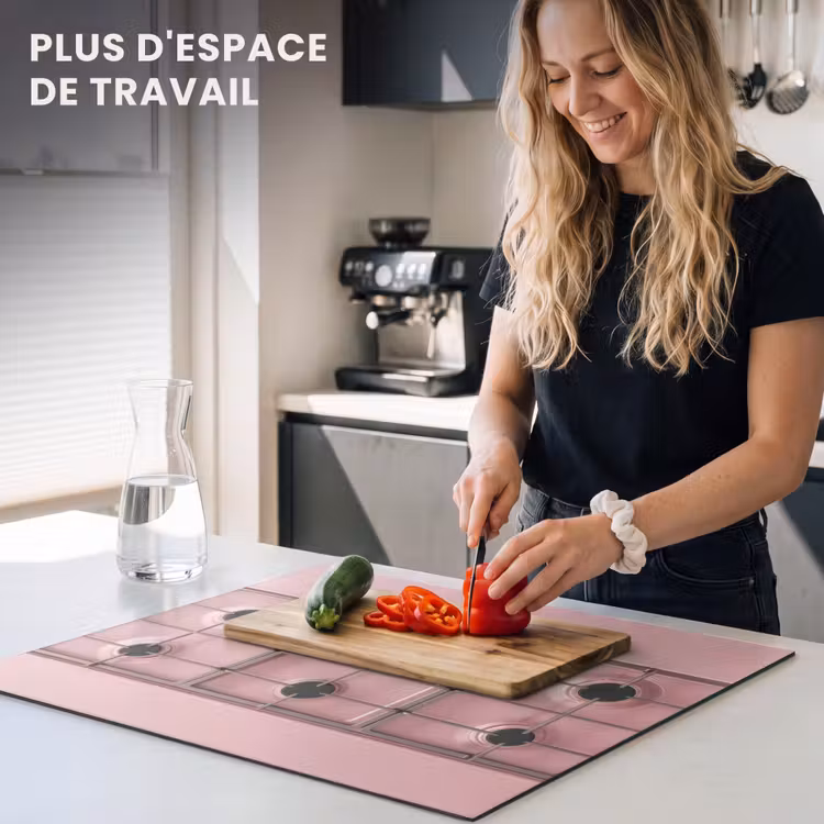 Protection plaque induction - Cuisinière à gaz - Moderne - Rose — 5
