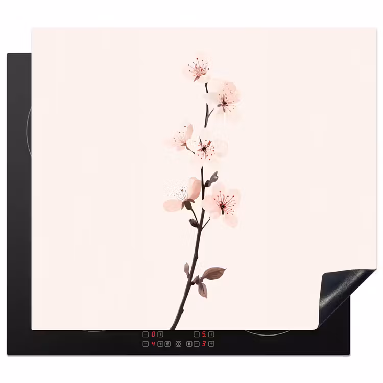 Protection plaque induction - Minimaliste - Fleur - Branche - Rose — 1
