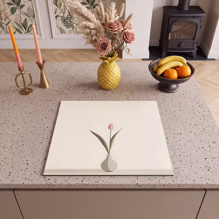 Protection plaque induction - Tulipe - Vase - Beige — 3