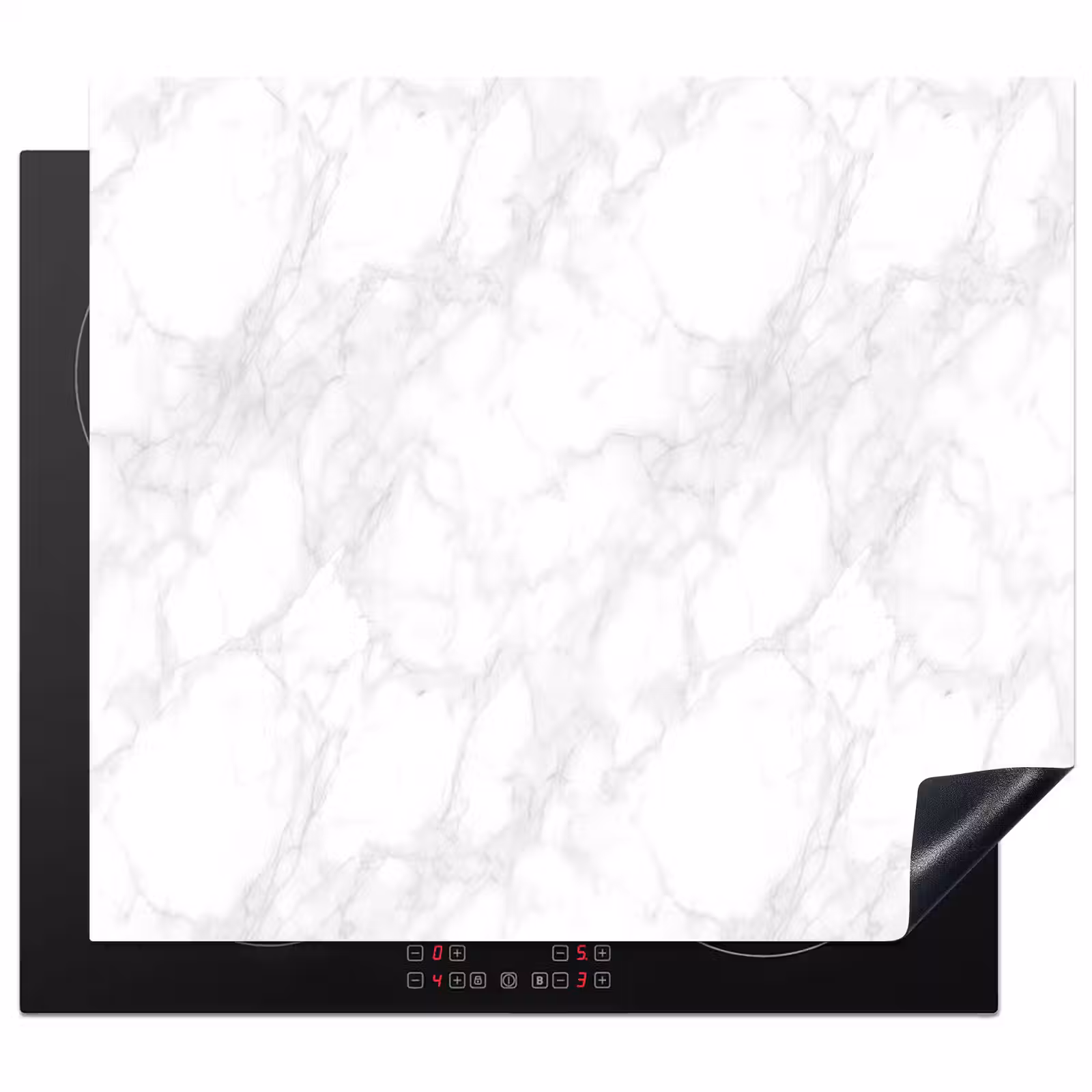 Protection plaque induction - Minimaliste - Veines blanches - veines grises — 1