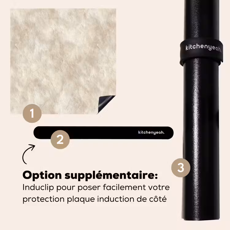 Protection plaque induction - Beige - Structure en relief - Pierre naturelle — 8