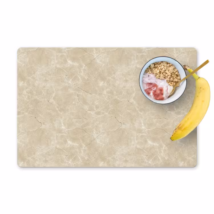 Set de table – 6 pièces - Beige clair - Marbre - Veines de diffusion — 1
