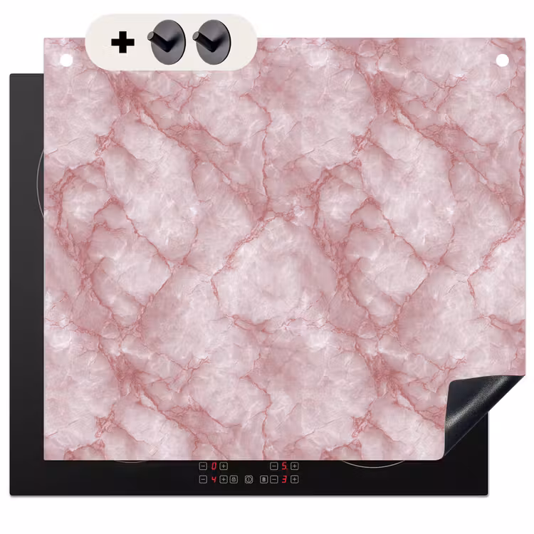Protection à induction avec crochets - Rose - Marbre de quartz - Veines — 3