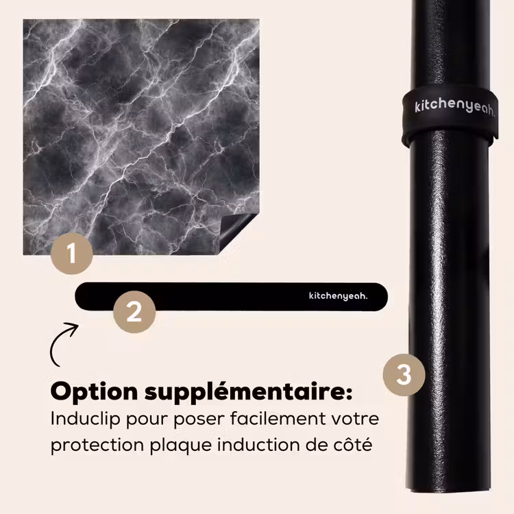 Protection plaque induction - Gris foncé - Eclair - Marbre — 8