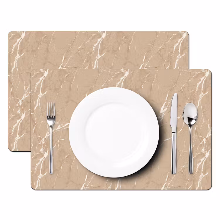 Set de table – 6 pièces - Beige - Marble - Organic - White — 2