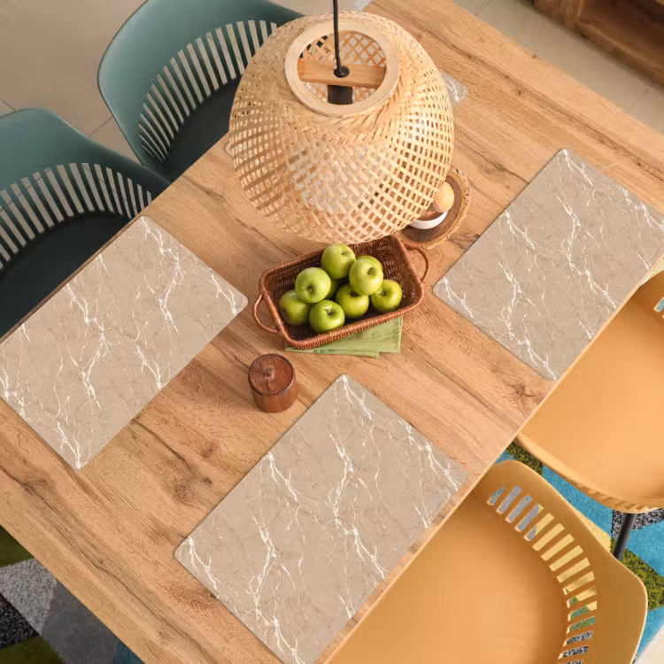Set de table – 6 pièces - Beige - Marble - Organic - White — 3