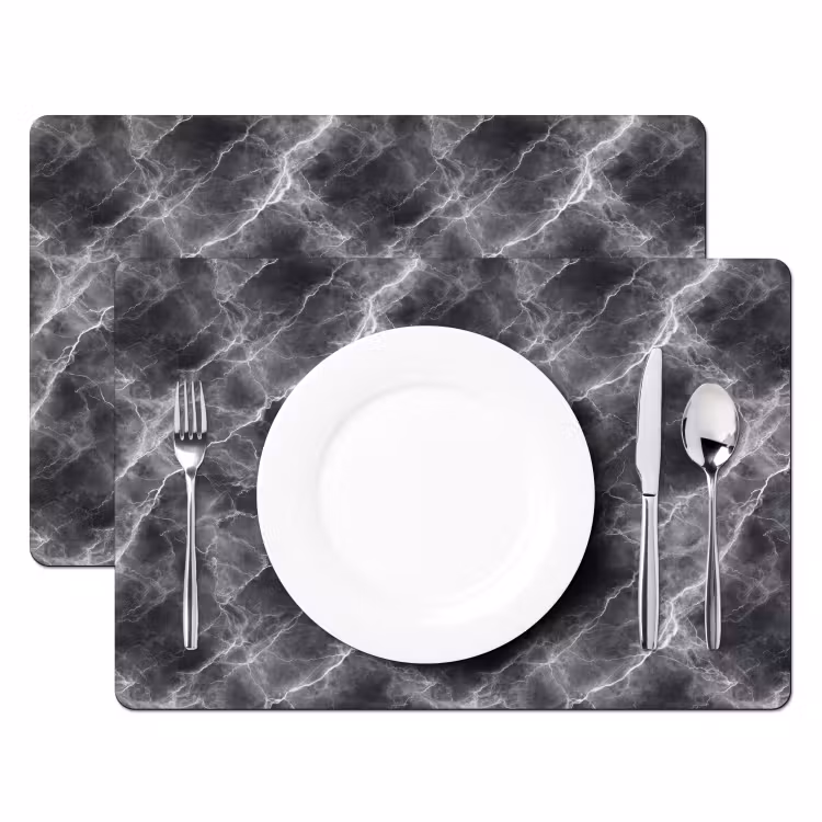 Set de table – 6 pièces - Gris foncé - Eclair - Marbre — 2