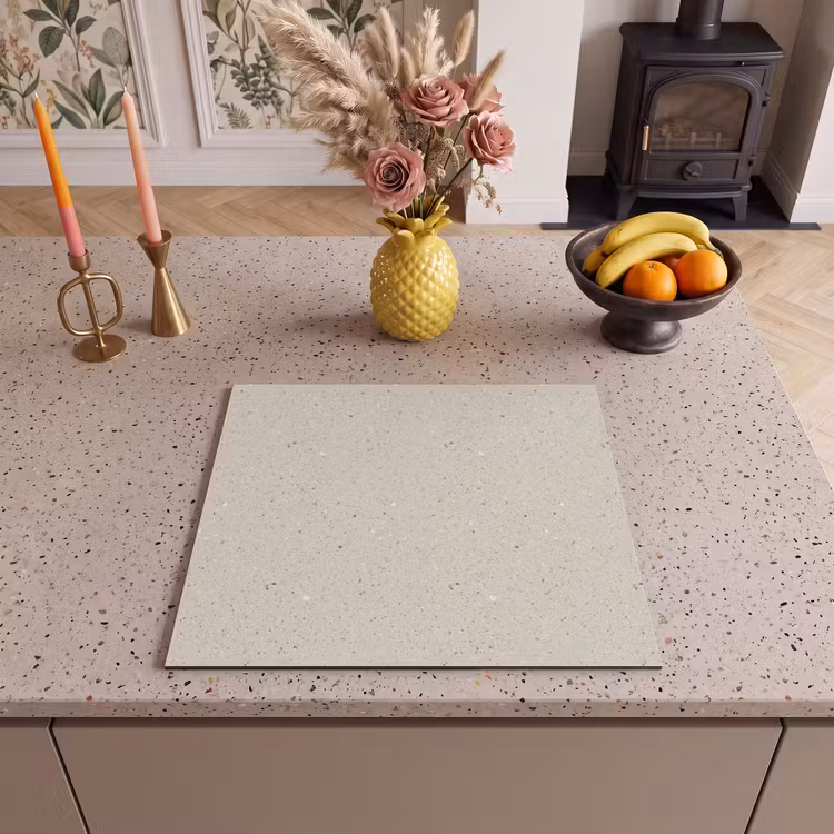 Protection plaque induction - Beige clair - Terrazzo - Gris — 3