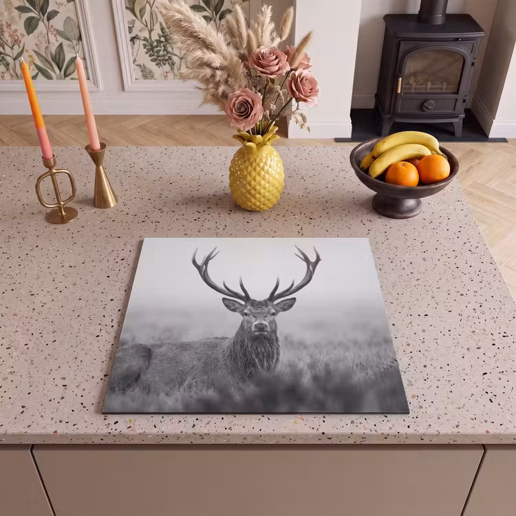 Protection plaque induction - Cerf - Brumeux - Noir - Blanc — 3