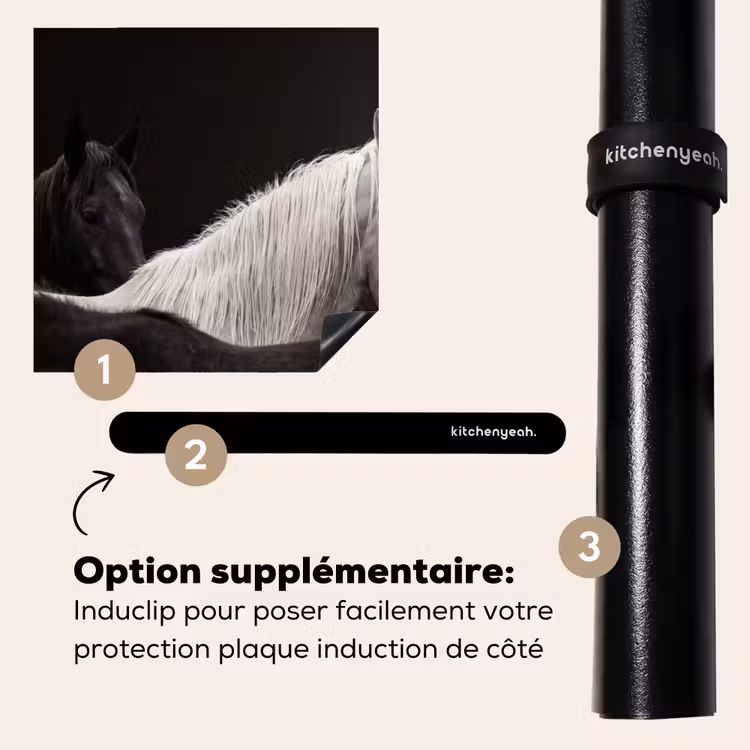 Protection plaque induction - Chevaux - Noirs - Blancs - Troupeau — 8