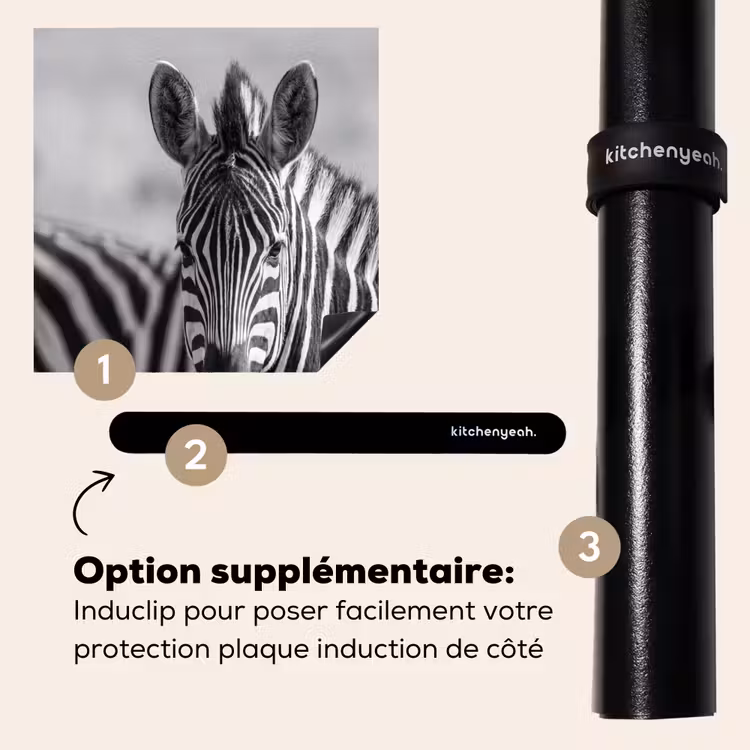Protection plaque induction - Zèbres - Noirs - Blancs — 8
