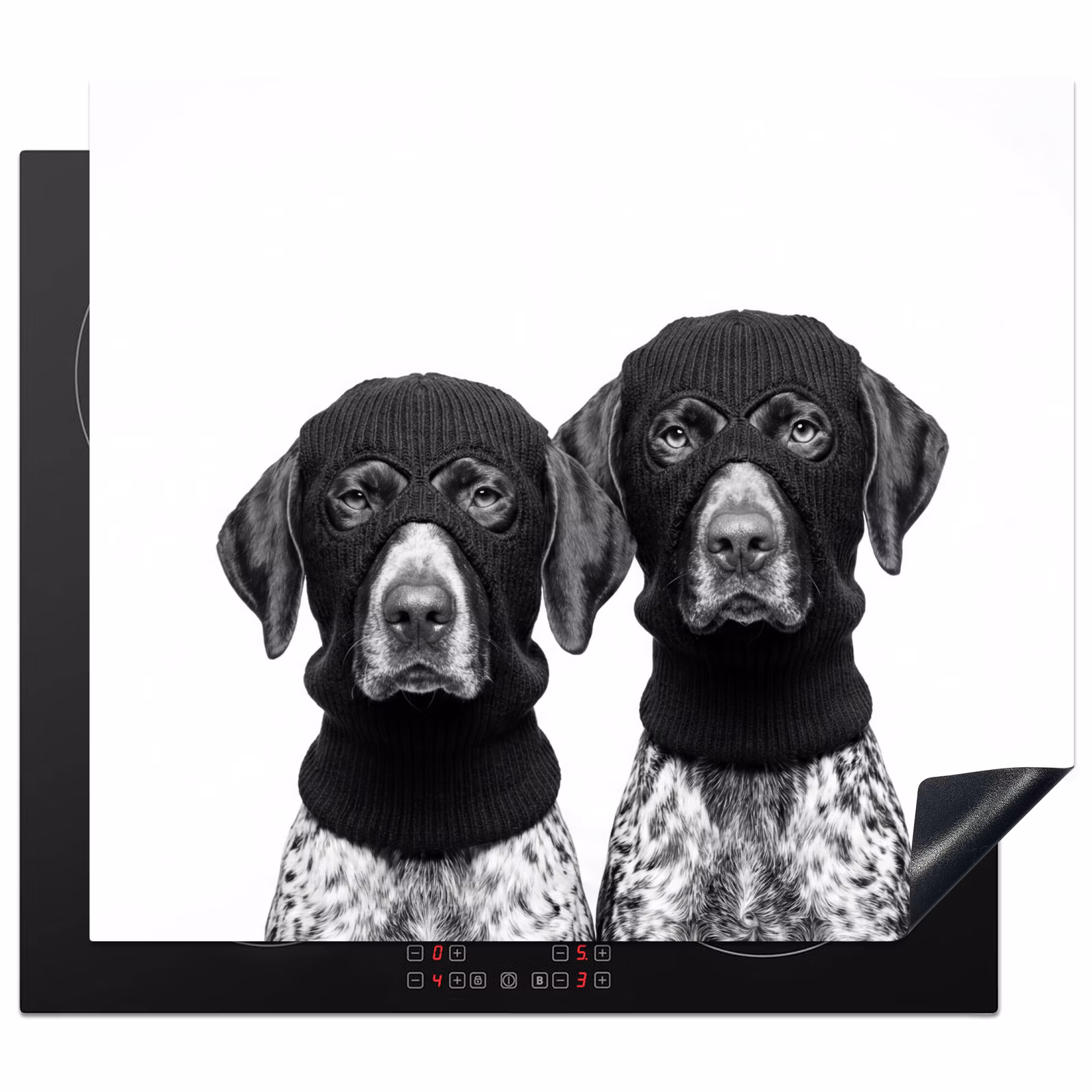 Protection plaque induction - Chiens - cagoule - noir - blanc — 1