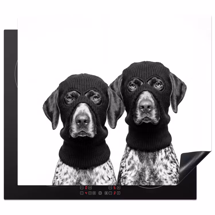 Protection plaque induction - Chiens - cagoule - noir - blanc — 1