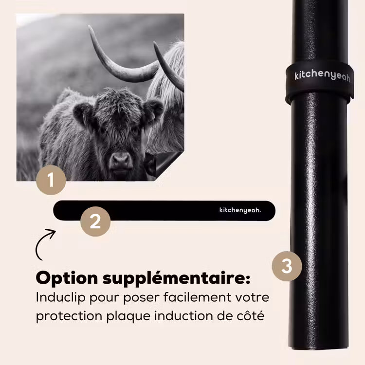 Protection plaque induction - Highlander écossais - Veau - Noir - Blanc — 8