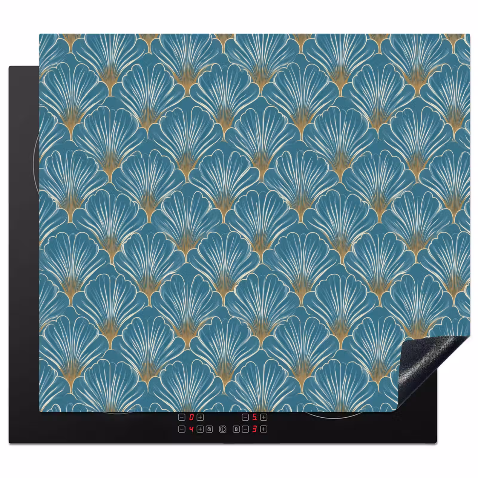 Protection plaque induction - Symétrique - Motif - Bleu — 1